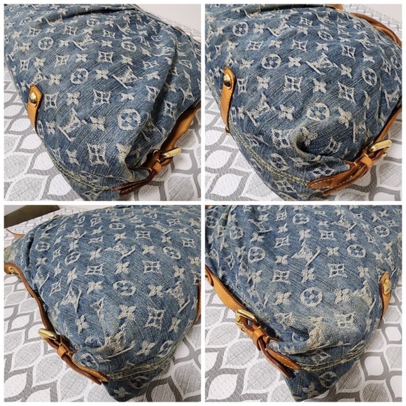 Authentic Louis Vuitton Denim Monogram Denim Neo Cabby MM Bag Blue - Picture 8 of 16